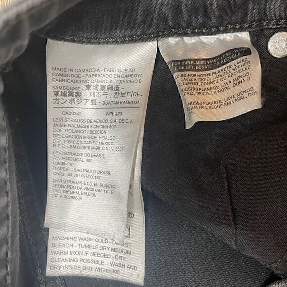 Levis 721 Jeans Size 28 High Rise Skinny Stretch Grey Denim Dark - Picture 5 of 11